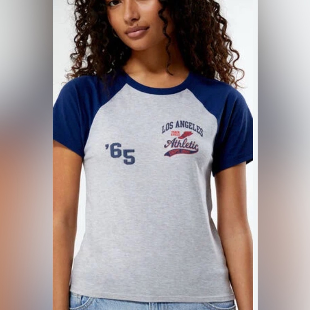 Pacsun/golden hour navy blue los Angeles baby tee size S